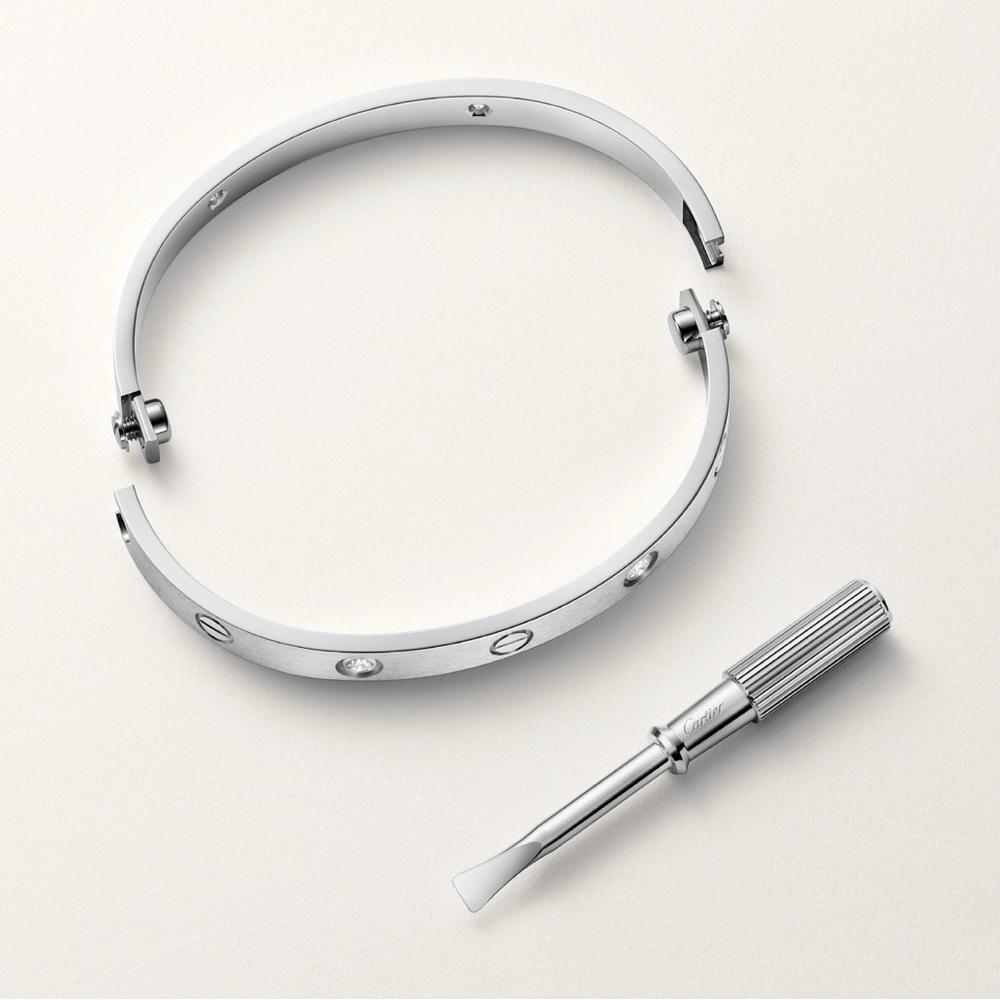 LOVE SCREW 4 DIAMOND BANGLE BRACELET WITH TOOL CHOOSE GOLD/ ROSE GOLD OR SILVER